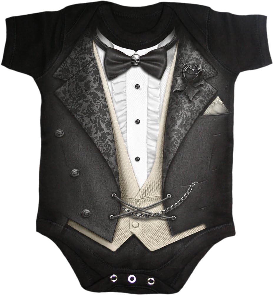 SpiralTuxed - Baby Sleepsuit Black