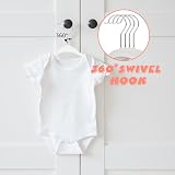 MangoKit Non-Slip Velvet Baby Hangers 28cm 15 Pack White 360° Hook view 8