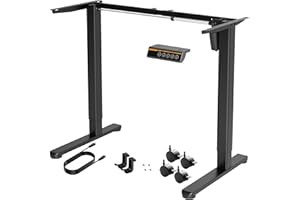 Claiks Standing Desk Frame, Electric Stand Up Desk Legs Frame Workstation Up to 63",C-Shaped Adjustable Standing Computer Desk for Home and Office, (Black Frame only)