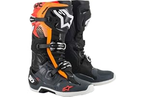 Alpinestars Tech 10 Boots Blk/Gry/Org/Fluo Red Sz