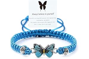 ATIPTU Always Believe in Yourself Butterfly Bracelet Adjustable String Butterfly Bracelets Cute Butterfly Charm Bracelets Bracelet Suitable For Women Butterfly Jewelry