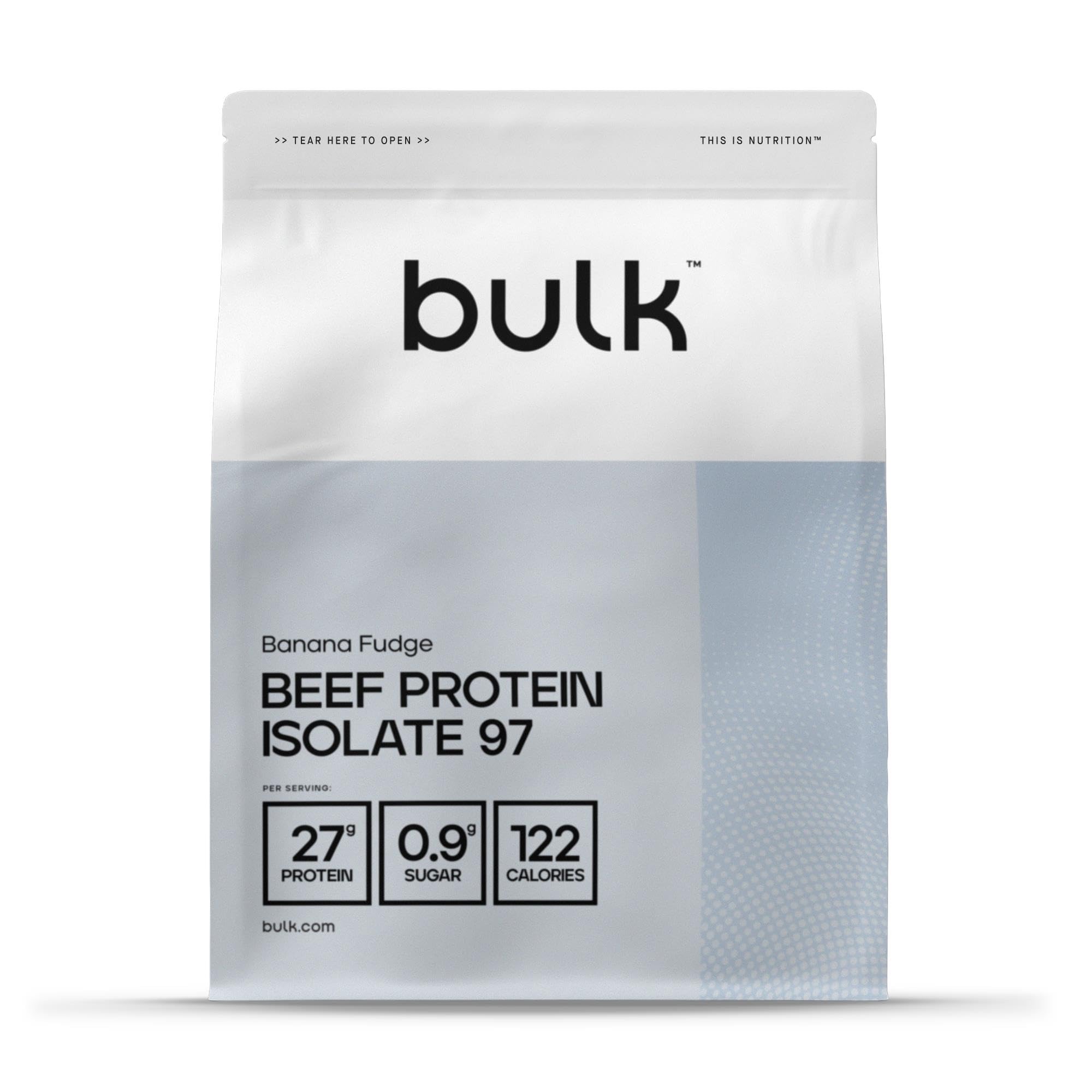 Bulk Beef Protein Isolate 97, Protein Shake, Banana Fudge, 1 kg, 33 Servings, Packaging May Vary