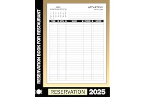 Reservation Book For Restaurant: Full Year Guest Booking Diary with Calendar and Dates. Daily Registration for Customers. Hos