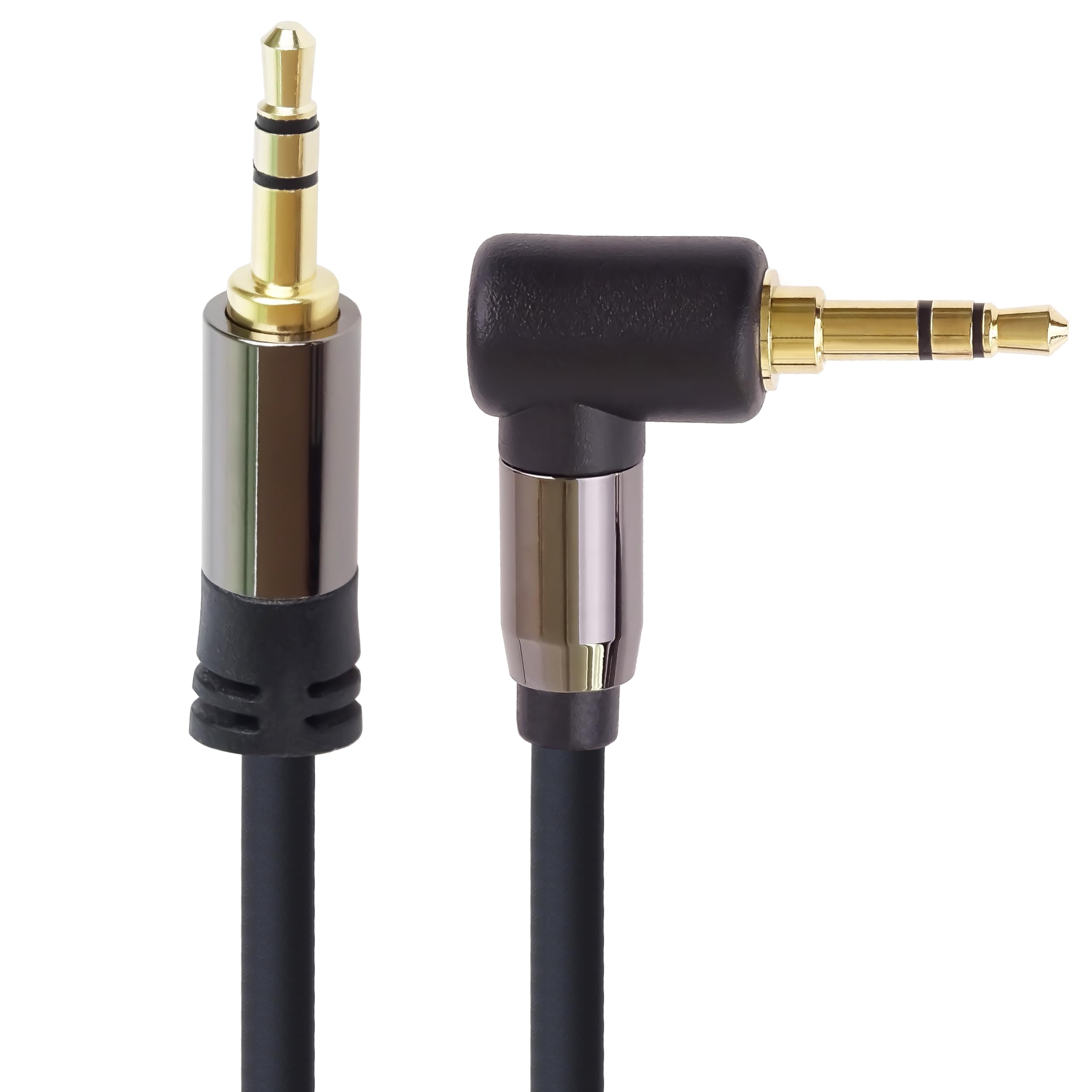 PremiumCord Stereo HQ Jack Cable 3.5 mm Jack 3.5 mm Stereo Jack Male to Male 90° Aux Headset Audio Connection Cable Shielded Metal Connector M/M Length 1.5 m
