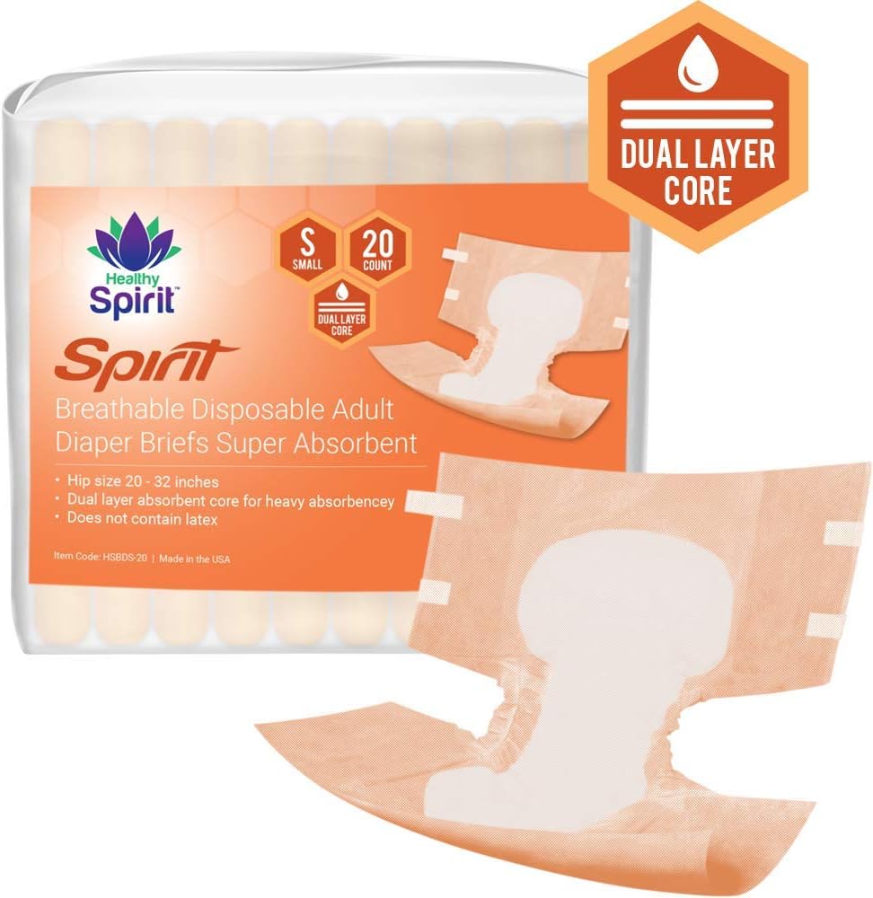 Healthy Spirit Breathable Disposable Adult Diaper Briefs for