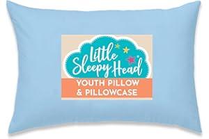 Little Sleepy Head Youth Pillow with Pillowcase 16x22, Soft Jumbo Toddler Pillow, Best Kids Travel Pillow (Blue)