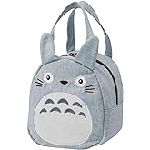 Skater Totoro Die Cut Lunch Bag with Zip Closure - Totoro Grey