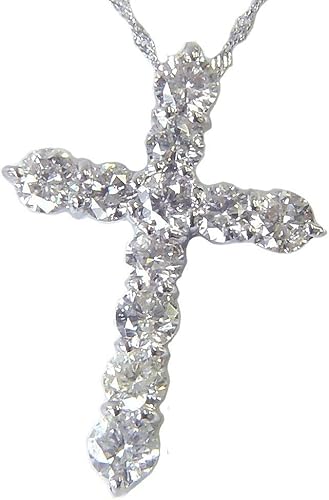 Amazon あなたと私の宝石箱 ダイヤモンドクロス ネックレス ペンダント 合計1 00カラットptプラチナトップ チェーンpt850 誕生石４月 4044 ギフトラッピング済み ネックレス ペンダント 通販