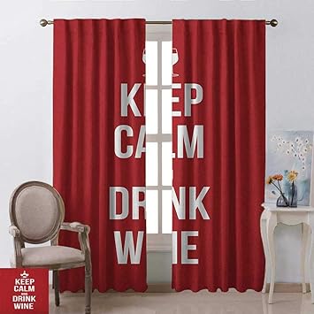 Amazon Com Youpinnong Keep Calm Curtains Dining Room Wine Theme