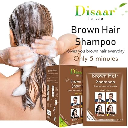 Disaar Brown Hair Shampoo Fast Coloring Easy To Clean No