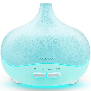 Amazon Com Zero Mood Essential Oil Diffuser 300ml Aroma Essential Oil Mist Humidifier And Waterless Auto Shut Off For Home Office Bedroom Room Yoga Night Light 28white Furniture Decor