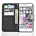 Iphone 6s plus wallet case, 3D Bling Jelly Rhinestone PU Leather Wallet Flip Protective Skin Case with Magnetic Bling Button Closure Perfect Fit for Apple Iphone 6/6s Plus 5.5 inch Black