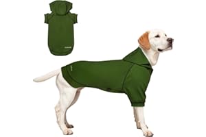 Kickred Basic Dog Hoodie Sweatshirts, Pet Clothes Hoodies Sweater with Hat and Leash Hole, Soft Cotton Outfit Coat for Small Medium Large Dogs (X-Large)