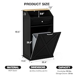 GAZHOME 13 Gallon Tilt Out Trash Cabinet, Upgrade
