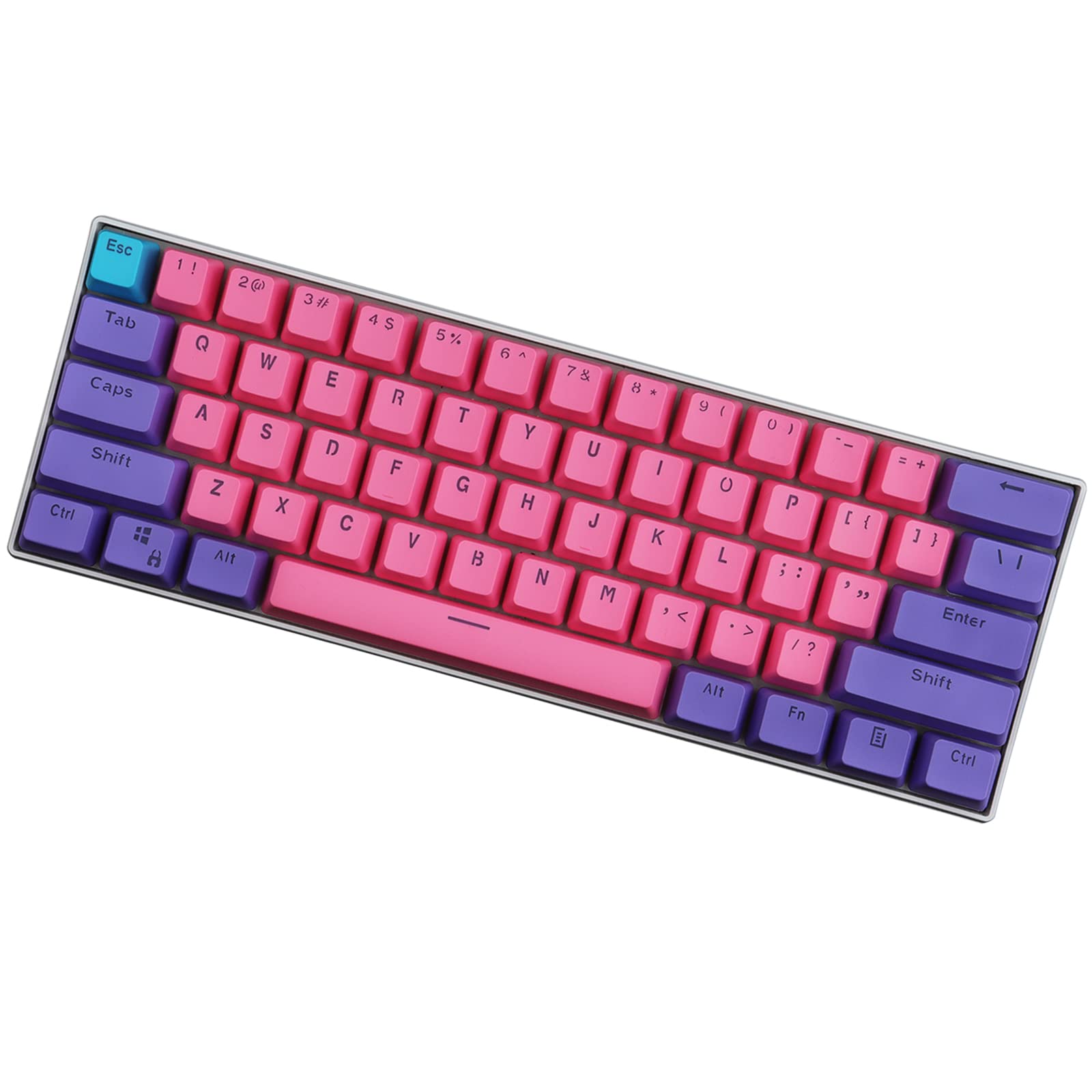Sunzit Keycaps, 61 Keycaps Backlight Three-Color Mechanical Keypad PBT Keycap for GH60 / RK61 / ALT62 / Magic Duck/Annie/Keyboard Poker Keys