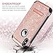 iPhone X Case, iPhone Xs 2018 Glitter Case, BENTOBEN Bling Slim Hybrid 2 in 1 TPU Bumper Hard PC Cover Coat Sparkly Shiny Cute Faux Leather with Metal Kickstand for iPhone X/iPhone Xs 2018,Rose Gold