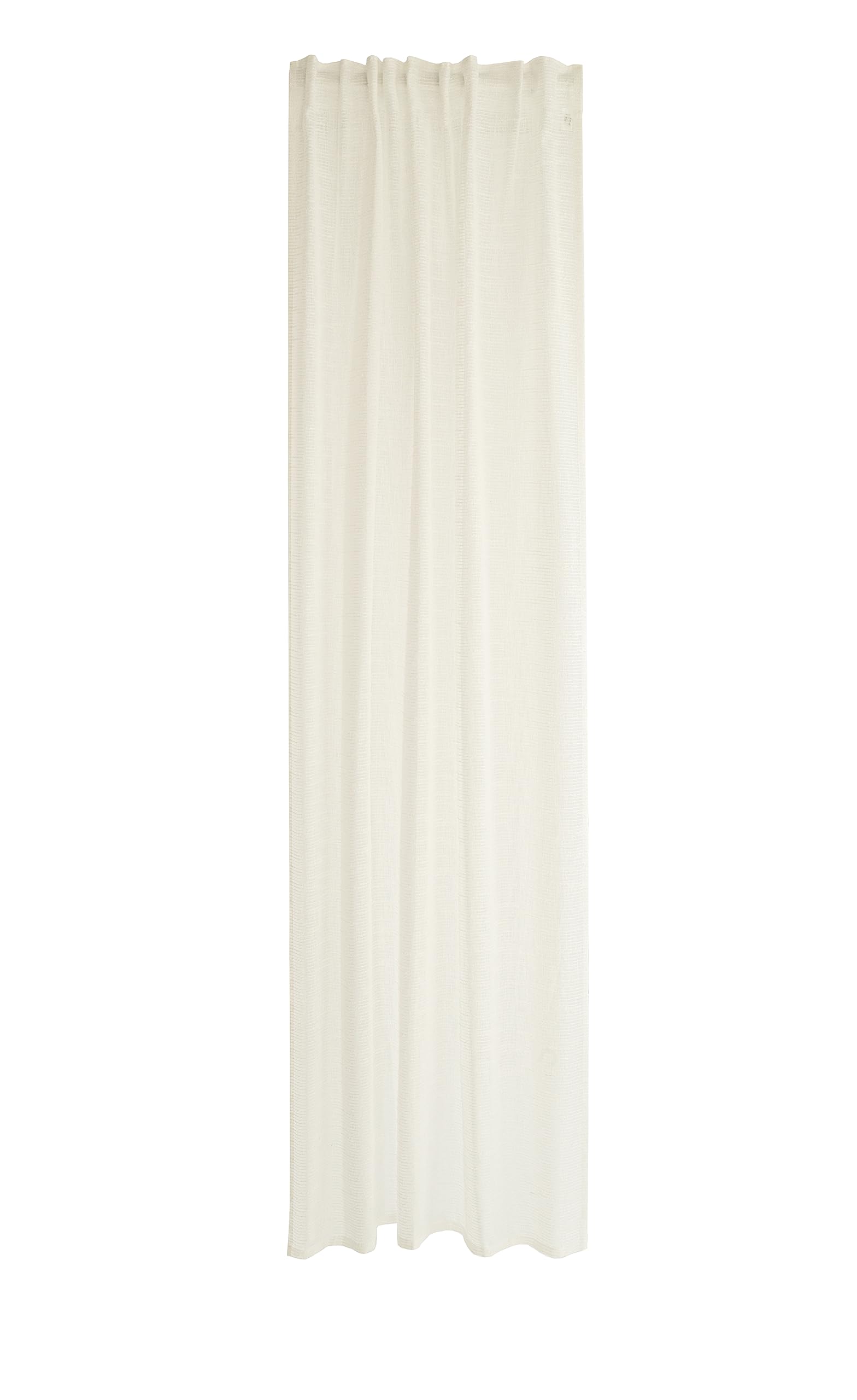 Homing Curtain with fringes, stripes, cream white, decorative curtain