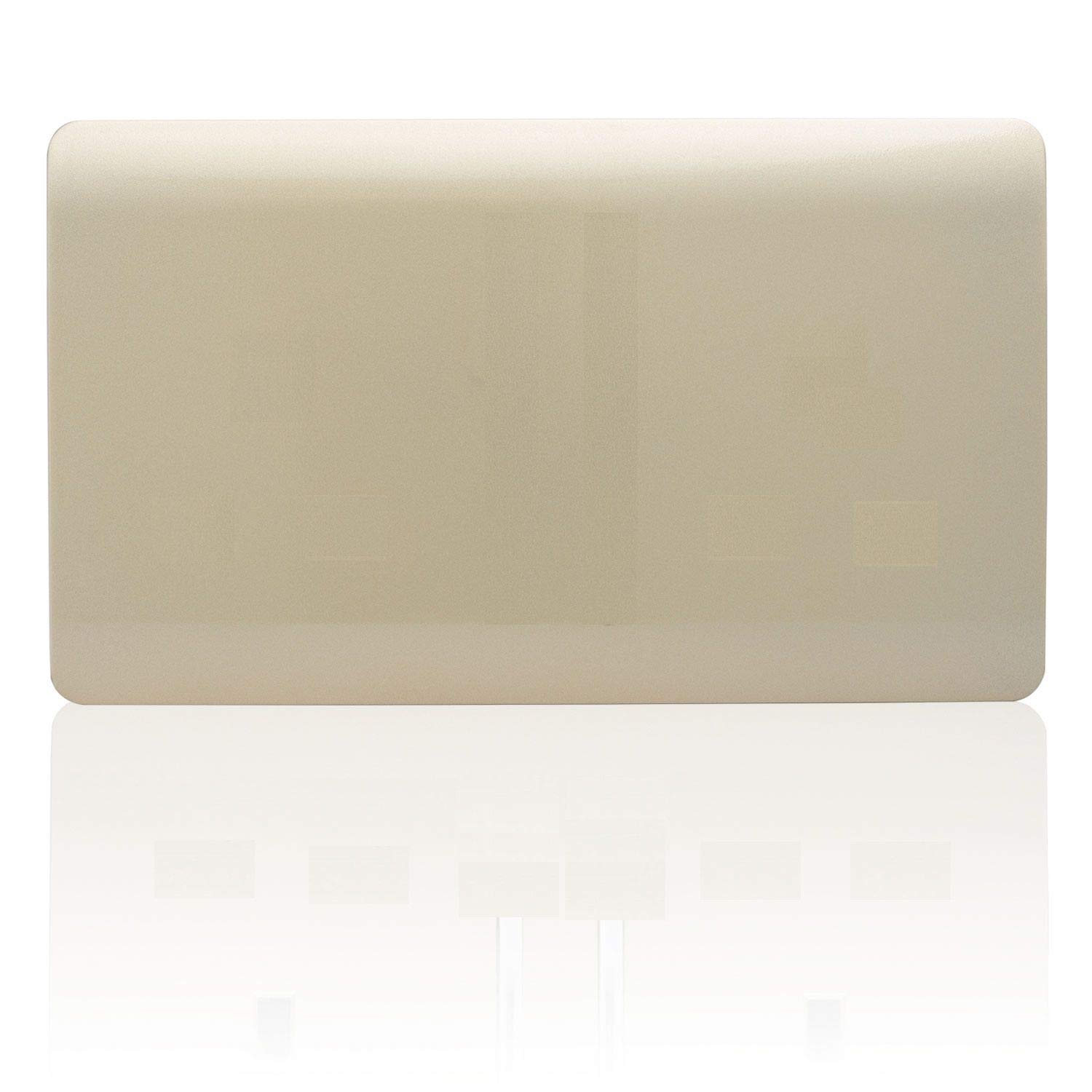 Trendi Switch Artistic Modern Glossy Decorative Screwless Standard Double Wall Blanking Plate for Electrical Sockets, Outlet with Screws in Champagne Gold - ART-2BLKGO