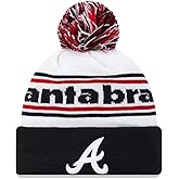 New Era Banded Team Color Cuff Beanie Hat with Pom - MLB Cuffed Winter Knit Cap