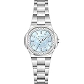 Szaikyri Elegant Watch for Women with Crystal Accented Solid Stainless Steel Band Ladies Dress Watch