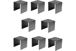 ihomecooker 8 Pack Metal Black Riser Square Display Stand For Cupcakes, Arts and Crafts (8P-4INCN)