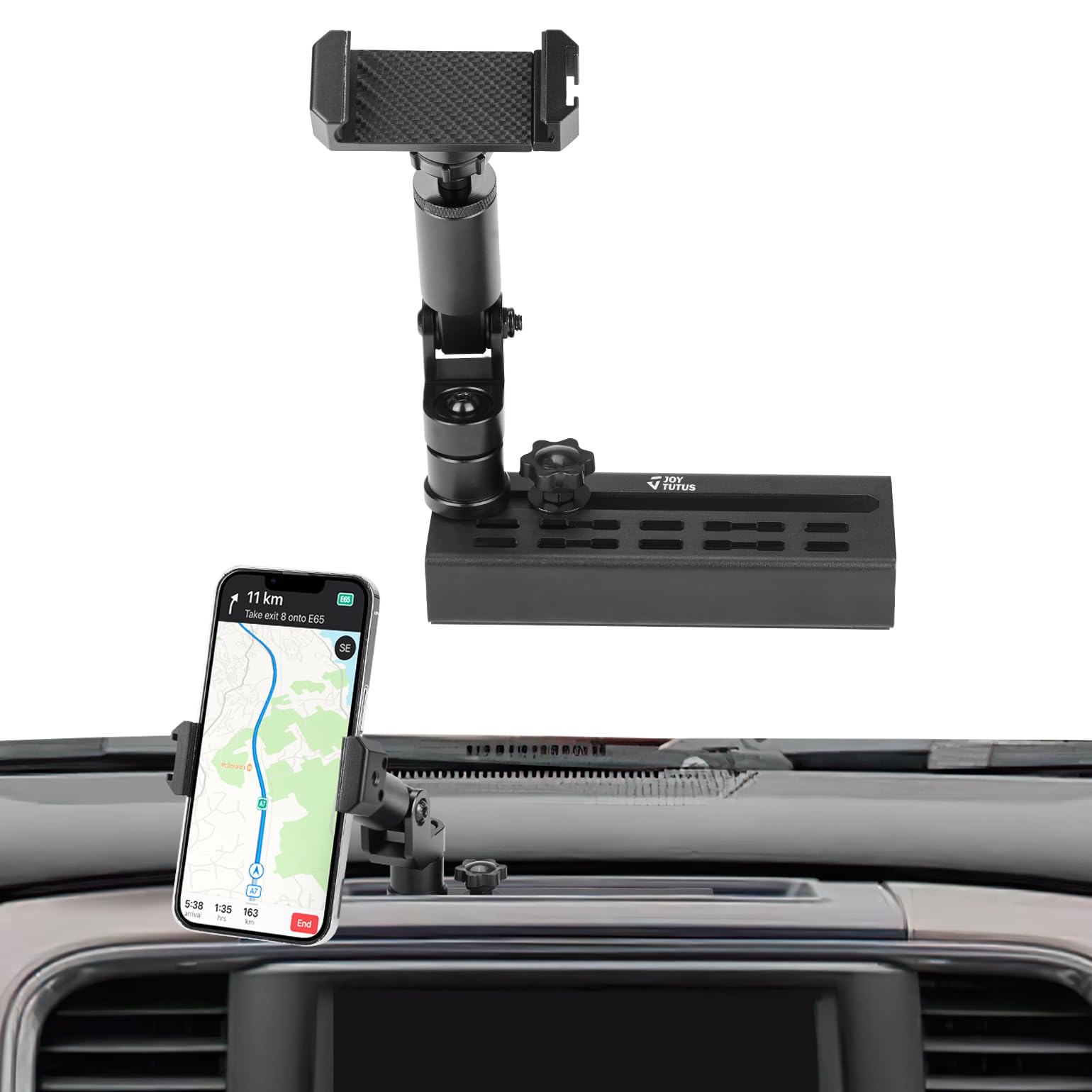 Photo 1 of JOYTUTUS Dash Mount Phone Holder Compatible with 2019-2025 Ram 1500/2500/3500/TRX, Heavy Duty Metal Truck Cell Phone Holder Mount