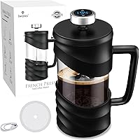 French Press Coffee Maker 34 oz Large Capacity, Thickened Heat-resistant Borosilicate Glass Coffee Press with…