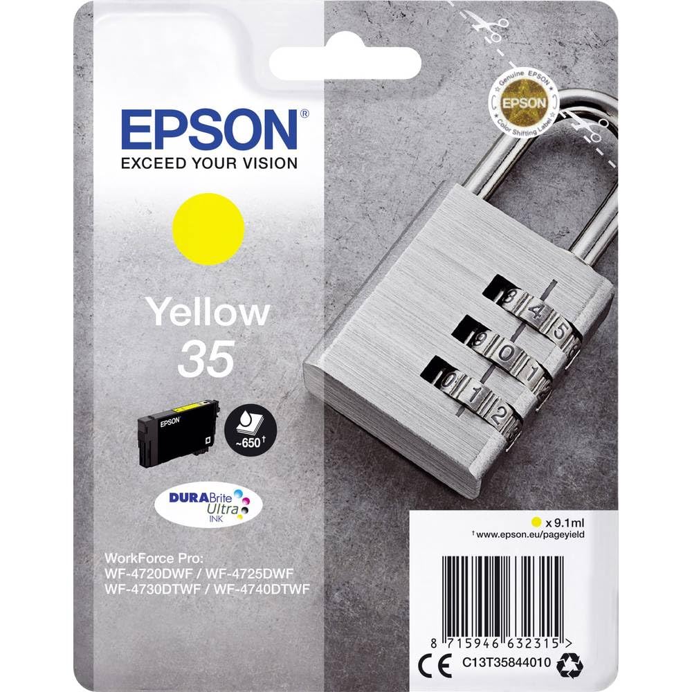 Epson 35 Yellow Padlock Genuine Ink, Claria Photo HD Ink Cartridge