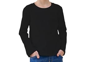 BROWNKNOT Brown Knit Toddler Boys Long Sleeve Shirt Cotton Crewneck Tees Kids Winter T Shirts Baby Solid Color Tops, 2T-5T