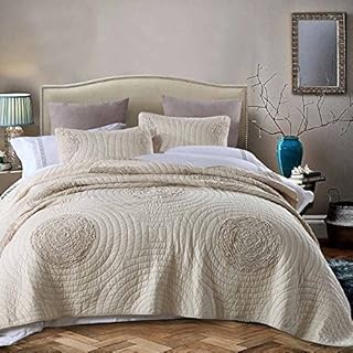 Mixinni Quilt King Size 100 Cotton Patchwork Bedspread With 3d