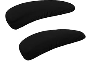 Smiry Stretch Printed Office Chair Armrest Covers, 2 Pcs Soft Fit Removable Washable Computer Desk Chair Arm Covers Protector, Black
