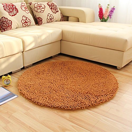 Chenille rug/Thickened anti-skid circular carpet/ computer chairs living room coffee table pad/blanket for bedroom -A diameter100cm(39inch)100cm(39inch)