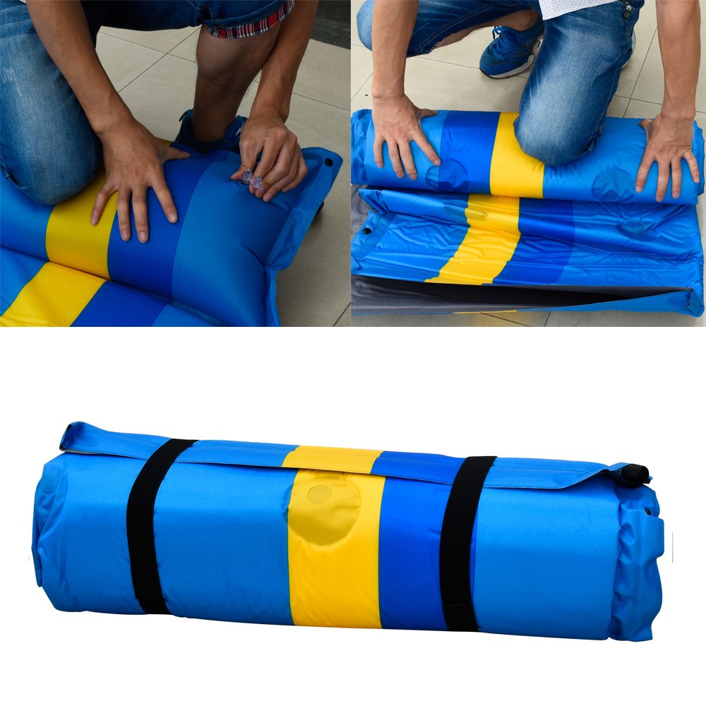 Pantan Double Self-Inflating Air Sleeping Pad, Outdoor Convenient Waterproof Splicing Sleeping Mat with Inflatable Pillow for Camping and Hiking