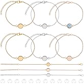 AHANDMAKER 12 Pcs 3 Colors Bracelet Bezel Tray 304 Stainless Steel Cable Chains with Glass Cabochons 10mm Blank Tray Bangles Bracelets Jewelry Bezel Base Settings for Crafting DIY Jewelry Making