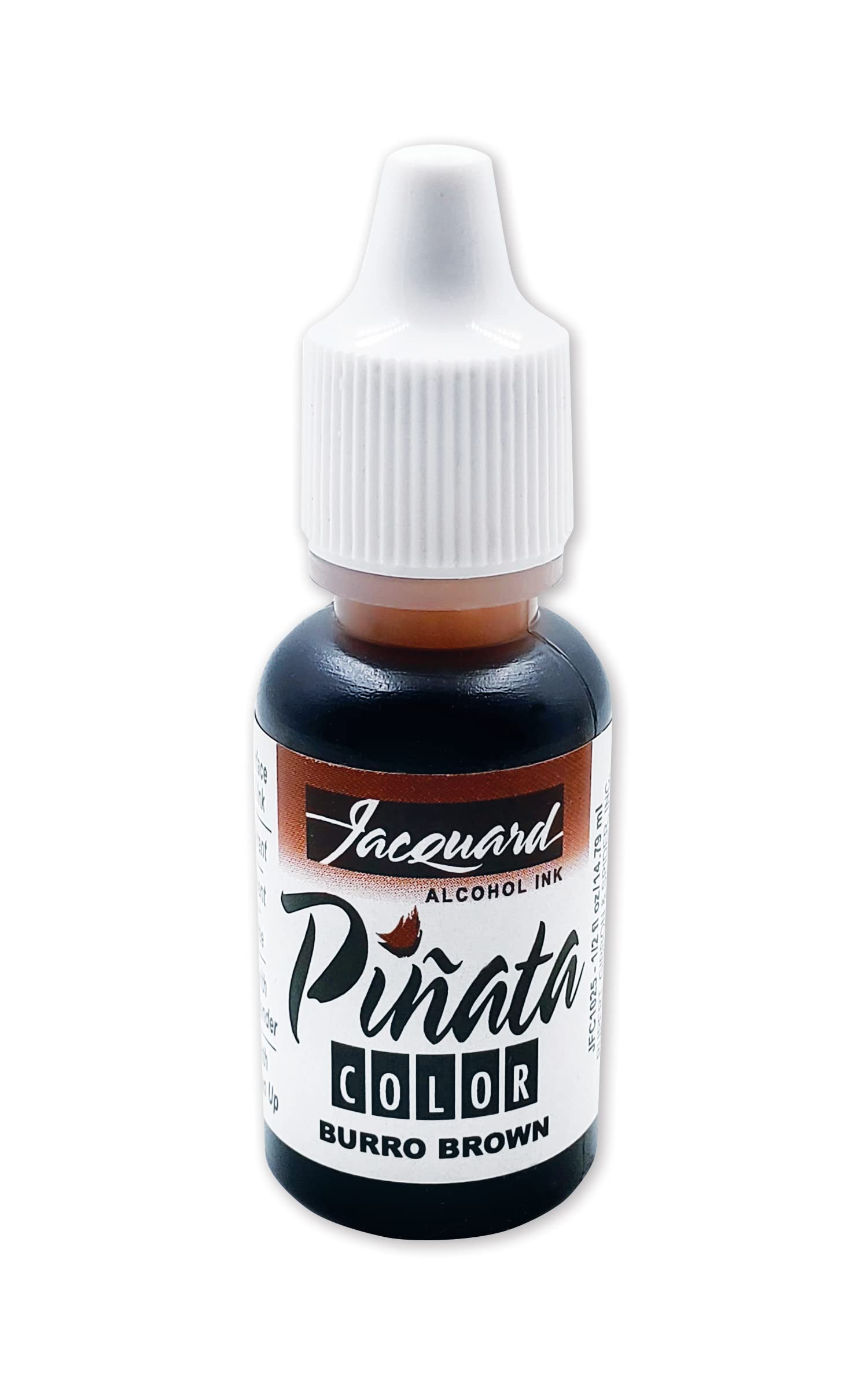 Jacquard Pinata Alcohol Ink, Permanent Dye-Based Vibrant Colorant for Epoxy Resin Craft, Tumbler Making, Glass Painting & Yupo Paper Art, 025 Burro Brown, 0.5oz Bottle