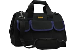 FASTECH 22 Inch Tool Bag, Waterproof Wide Mouth Tool Kit, Heavy Duty Tool Bag Organizer With Shoulder Straps, Tool Storage Package For Men/Women (22IN DarkBlue)