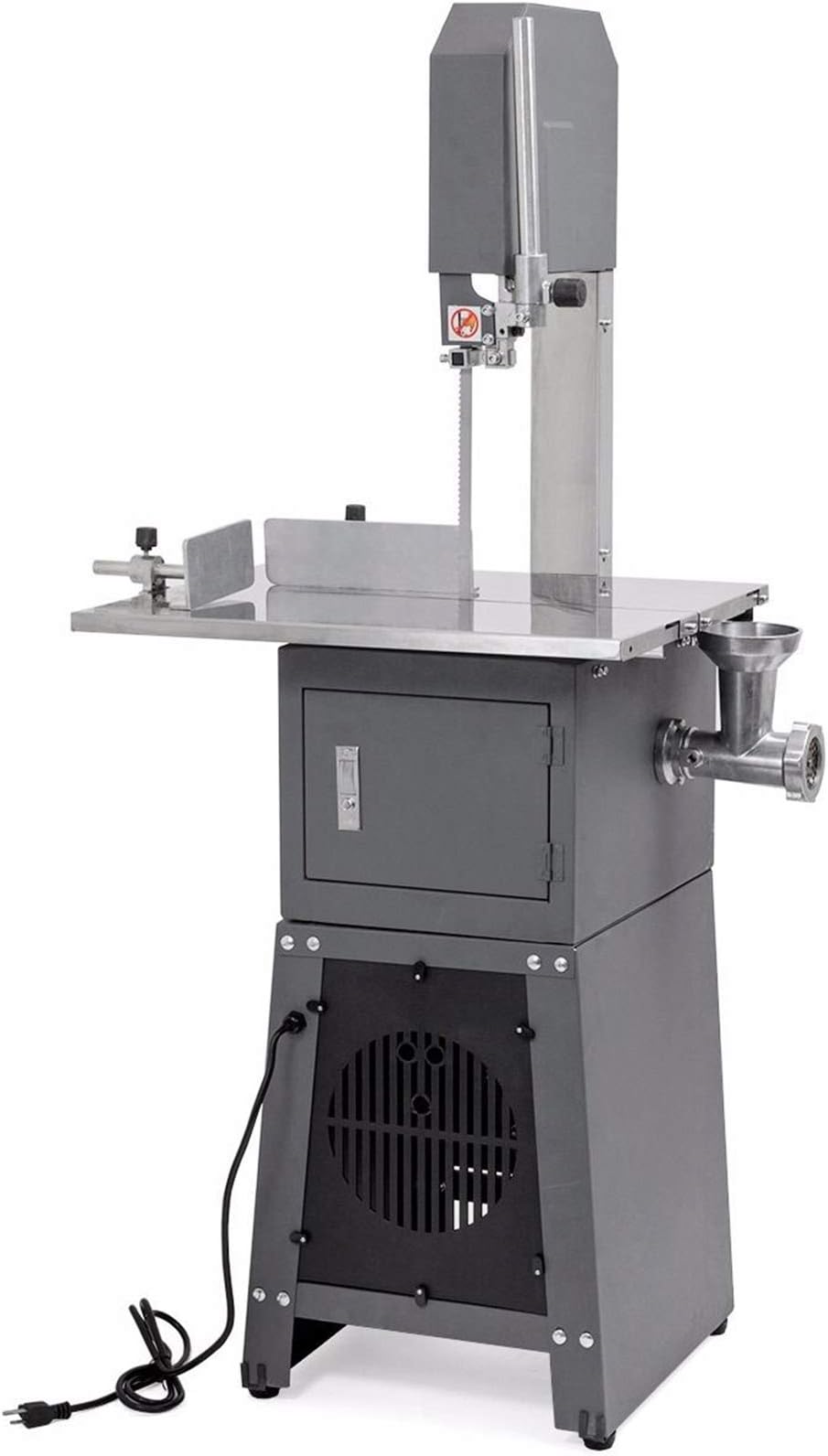 SUNCOO Commercial Meat Bone Saw Grinder Electric Butcher Market Beef Deli Bandsaw Slicer Cutter Mincer Sausage Stuffer Band Cutting Machine 82'' Blade 110v 3/4 HP Motor