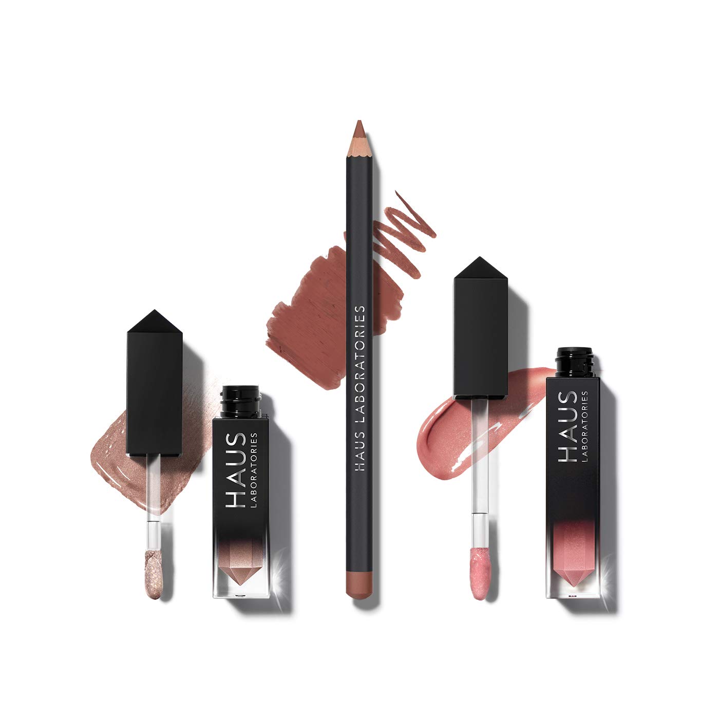 HAUS LABORATORIES By Lady Gaga: HAUS OF COLLECTIONS | Makeup Kit with Bag, Liquid Eyeshadow, Lip Liner Pencil, and Lip Gloss Available in 9 Sets, Vegan & Cruelty-Free | 3-Piece Value Set