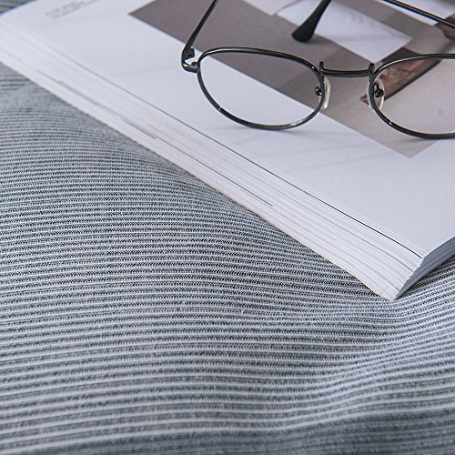 Merryfeel Cotton Duvet Cover Set,100% Cotton Yarn Dyed Striped Duvet Cover Set - Full/Queen Grey