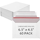 TFONSIGI 60 Pack 6.5" x 4.5" Self Seal Envelopes Photo Document Mailers, Stay Flat Rigid Mailers for 4x6 Cards, CD, Invitation, Postcard, Comic Book, Photos, Document