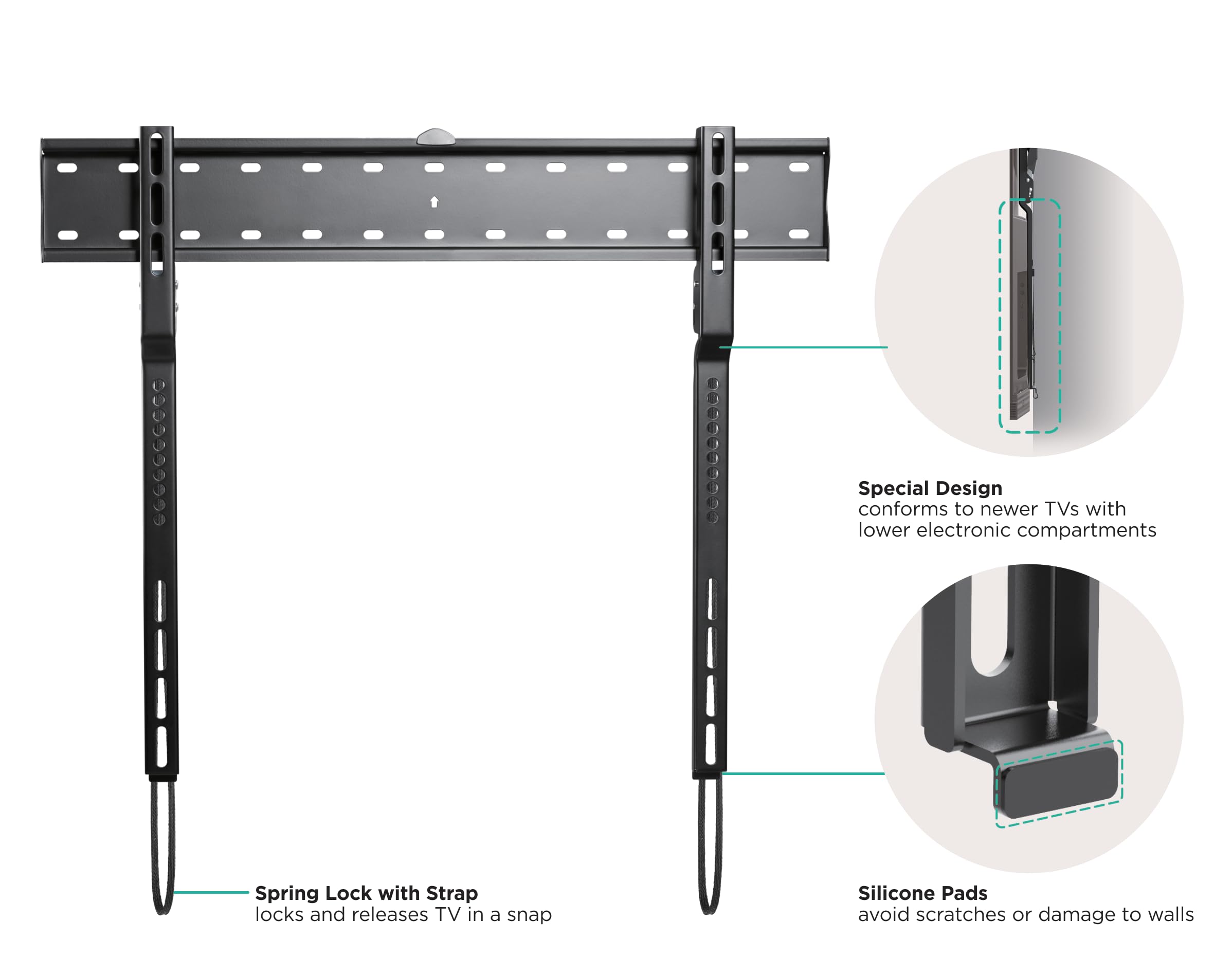 ynVISION.DESIGN Ultra Slim Design TV Wall Mount Bracket for OLED TVs | Compatible with LG and Samsung OLED TVs | 43