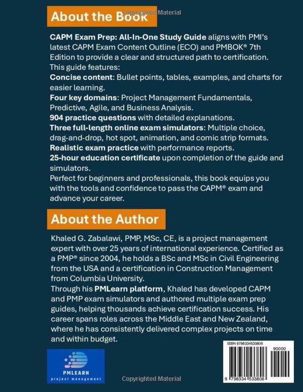 CAPM Exam Prep: All-in-One Study Guide| Agile, Predictive, Business Analysis, PM Fundamentals| Current CAPM Exam |904 Exam Practice Q&A: Aligns with ... requirements |3 Online CAPM Exams Simulator