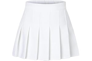 Cromoncent Girls Womens Pleated Mini Skirt Short High Waist School Uniform, 2Years - 4XL