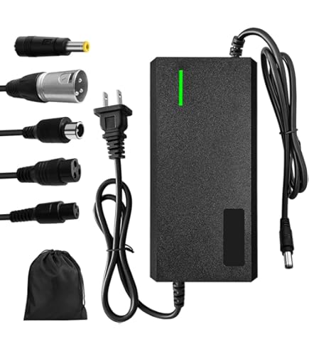 42V 3A Fast Charger For 36V Lithium Batteries - 7 Plug Options With Cooling Fan System
