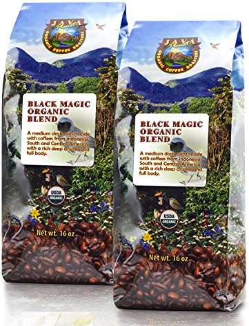 Java Planet - Coffee Beans, Organic Coffee Blend, Medium Dark Roast, Arabica Gourmet Coffee Grade A, packaged in two 1 LB bags