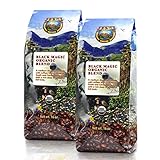 Java Planet - Black Magic USDA Organic Coffee Beans, Medium Dark Roast, Arabica Gourmet Coffee Grade A, packaged in two 1 LB bags
