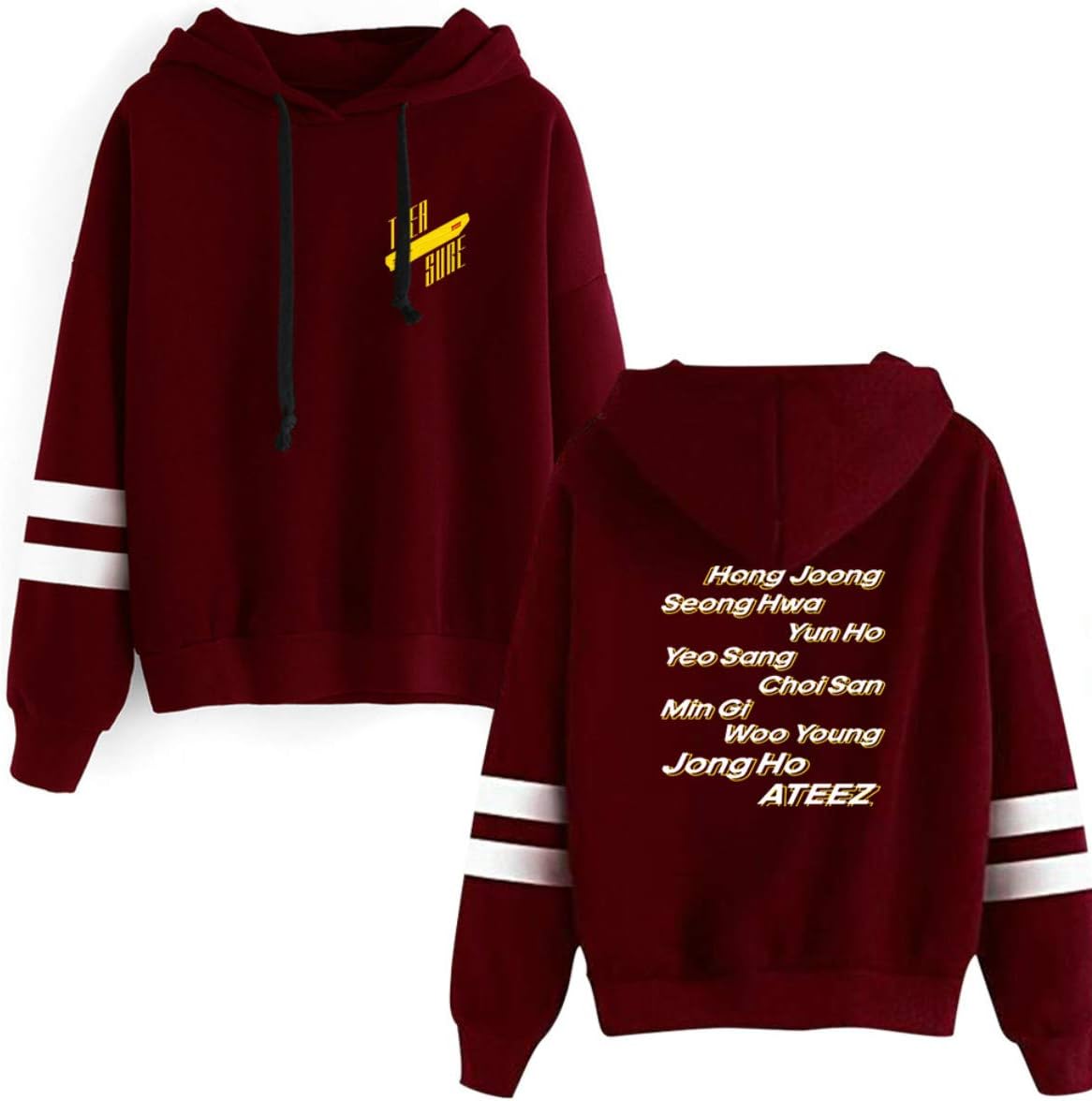 Kpop ATEEZ Autumn Winter Printed Hoodies Long Sleeved Sweatshirts Yunho Yeosang San Mingi Wooyoung Jongho