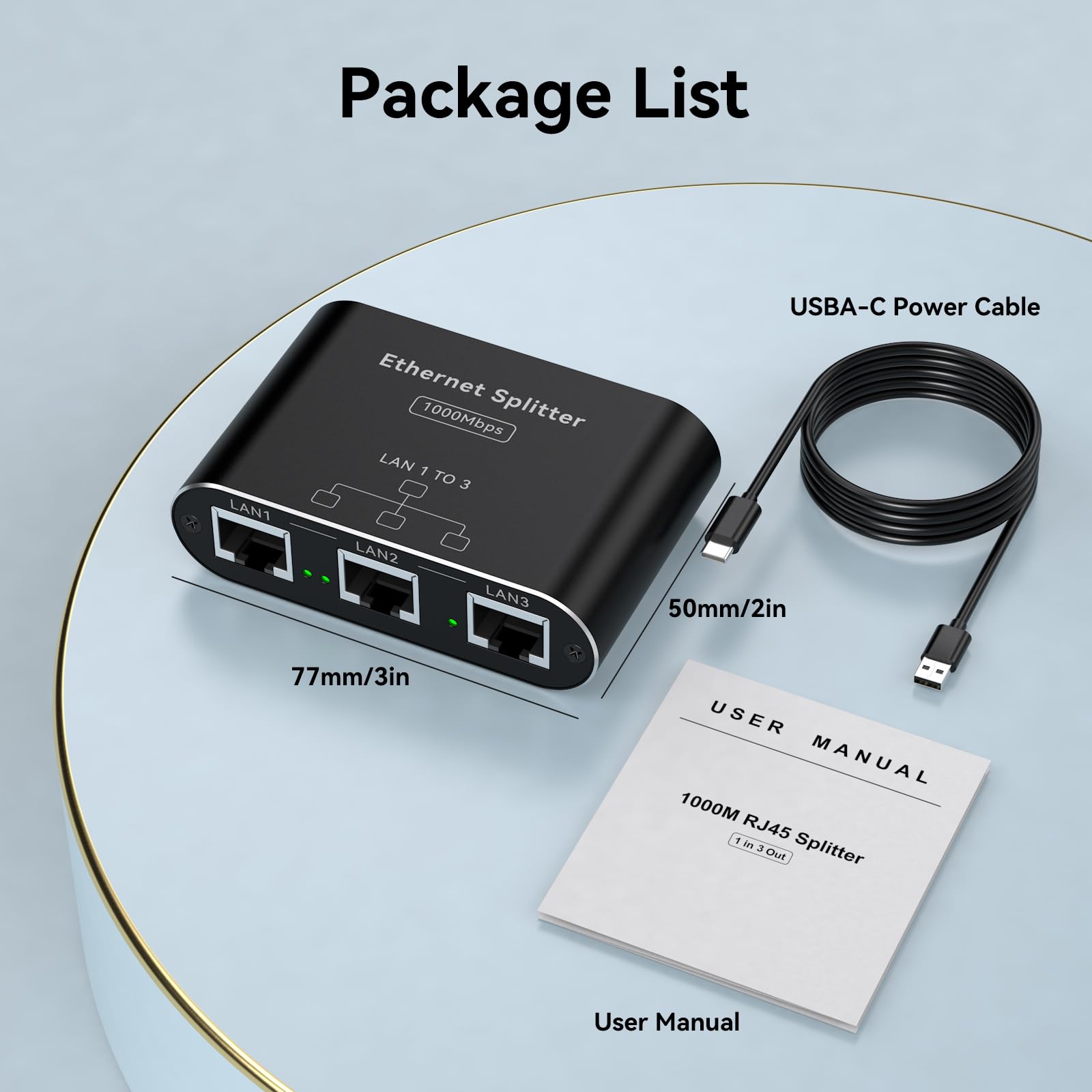 PVBCTCSID LAN Splitter 1 Auf 3 1000Mbps Netzwerk Switch Verteiler Gigabit Ethernet Switch 3 Port RJ45 LAN Kabel Splitter Unterstützt 3 Geräte Gleichzeitig Funktioniert mit Cat5/5e/6/6e/7/8 Kabeln 7