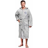 Northwest NBA Adult Plush Hooded Robe with Pockets - 100% Polyester Sherpa Blend - Machine Washable - Relaxation & Style (Philadelphia 76ers - Gray, One Size)