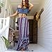 BIYOUTH Women's High-Waisted Boho Asymmetrical Hem Tie up Maxi Beach Skirt, Gray-purple, One Size